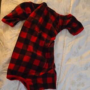 Red and Black Plaid Dog Onesie